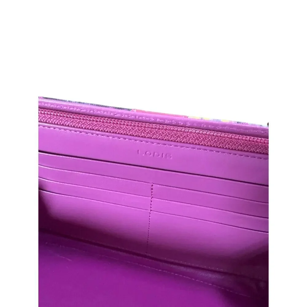 Lodis Clutch‎ Wallet Wristlet Womens Small Pink Festival Whimsical Y2K